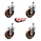 Service Caster 5 Inch High Temp Glass Filled Nylon Swivel 3/8 Inch Threaded Stem Caster Set SCC SCC-TS20S514-GFNSHT-381615-4 - alternate 2